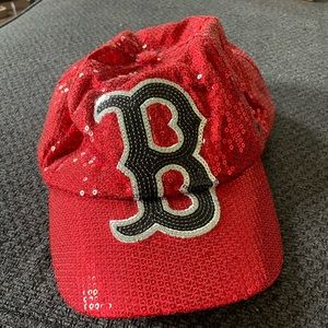 Women’s sequin Red Sox hat